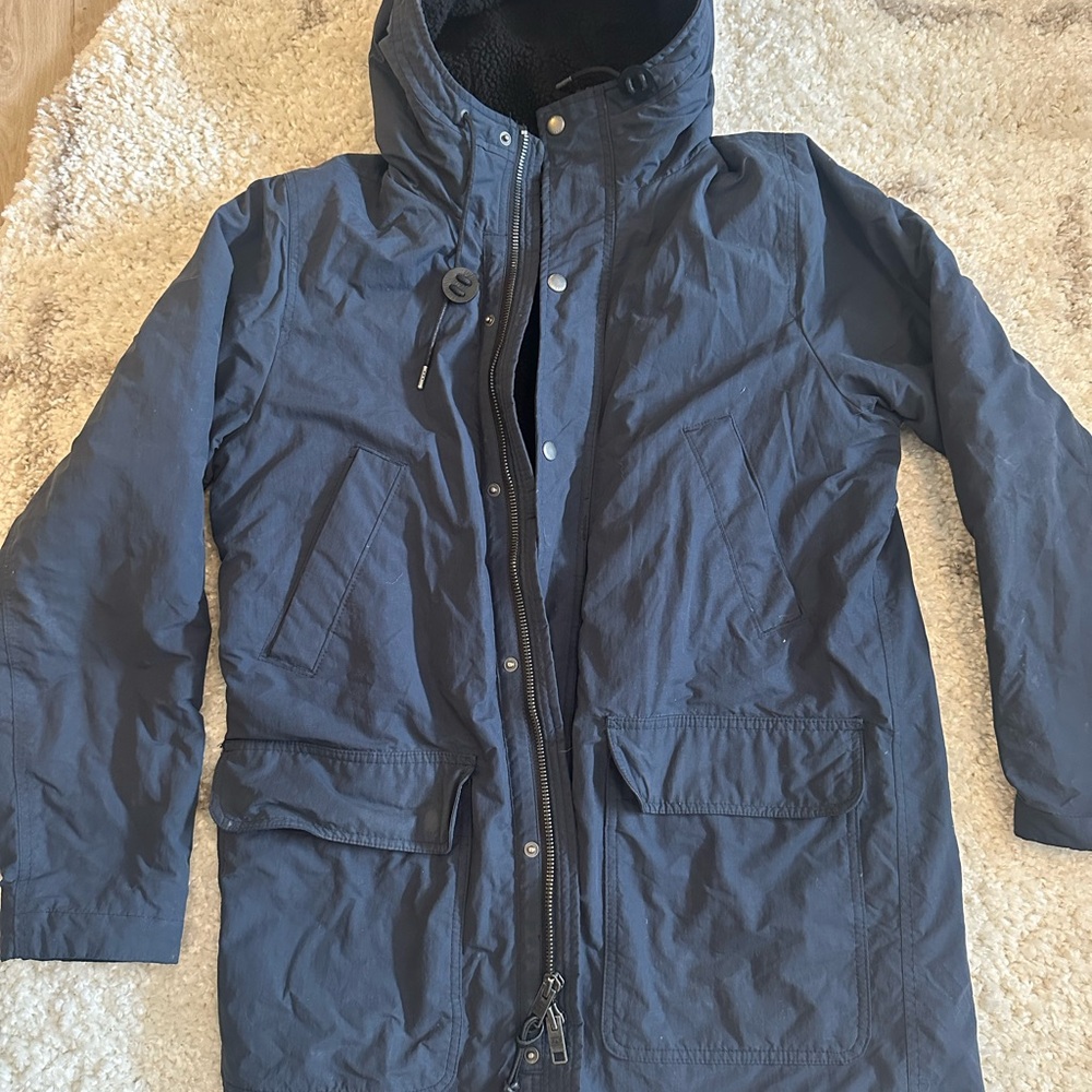 Abercrombie & Fitch Men's Navy Trench Puffer Jacket